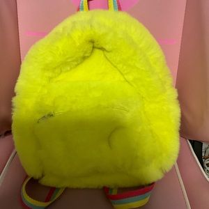 Mini fur backpack.